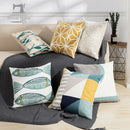 GobekUsa Daisy Yellow Floral Geometric Pillow Cover - Soft Cozy Embroidery for Living Room