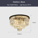 GobekUsa Black Gold Crystal Ceiling Chandelier: Modern LED Pendant Light for Luxe Living Spaces