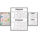 GobekUsa Japanese Hiragana Katakana Infographic Poster, Minimalist Design for Language Learners