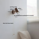 GobekUsa LED Walnut Wood Wall Light Fixture Clear Glass Sconce Bedside Lamp