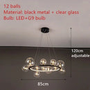 GobekUsa Clear Glass LED Chandelier: Modern Nordic Hall Parlor Lighting Fixture
