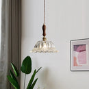 GobekUsa Clear Glass LED Hanging Lamp French Style Pendant Light for Home Decor
