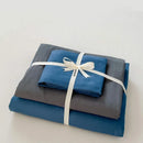 GobekUsa Japanese Grid Print Bed Set in Washed Cotton for Summer Comfort