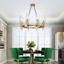 GobekUsa Gold Lustre Glass Chandelier: Modern Luxury Pendant for Living, Dining, Bedroom