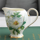 GobekUsa Green Flowers Ceramic Cup & Saucer Set for Coffee, Tea, Juice, and More