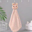 GobekUsa Cartoon Rabbit Coral Fleece Hand Towel: Soft, Absorbent, Quick-Dry Terry Towel