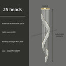 GobekUsa Golden LED Crystal Chandelier for Living Room Staircase