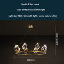 GobekUsa Copper LED 3-Light Dimmable Crystal Chandelier