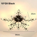 GobekUsa Crystal Leaf LED Ceiling Chandelier: Industrial Retro Home Decor Lighting