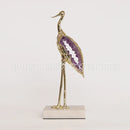 GobekUsa Crystal Crane Sculpture Green Gem Bird Home Decor Figurine