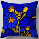 GobekUsa Blue Flower Leaves Pattern Pillowcase - Nordic Style Living Room Cushion Cover