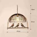 GobekUsa Birdcage LED Chandelier: Modern Resin Pendant Lights for Bedroom, Living Room, and Restaurant