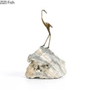 GobekUsa Golden Crane Sculpture: Modern Desk Decoration and Crafts for Room Aesthetics