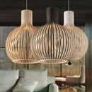 GobekUsa Black Wood Cage Chandelier Foscarini Hanging Bamboo Living Room Lamp