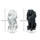 GobekUsa Lion Resin Art Statue: Morden Geometry Figurine for Home Office Decoration
