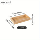 GobekUsa Bamboo Wooden Rectangular Tea Tray | Elegant Tea Cup Stand Tray for Dining