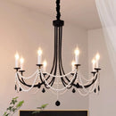 GobekUsa Black Metal Led Candle Chandelier Pendant Lights for Chic Home Decor