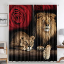 GobekUsa Animal Avatars Printed 2PC Curtains: Lions, Tigers, Leopards for Kitchen, Cafe, Living Room