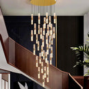 GobekUsa Crystal Chandelier Stair Pendant Lamp Living Room Pendant Lights Interior Lighting