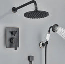 GobekUsa Antique Brass Bathroom Shower Mixer Set with 8" Rainfall and Handshower