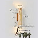 GobekUsa LED Wall Sconce Modern Nordic Wood Canopy Terrazzo Bathroom Mirror Light