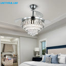 GobekUsa Crystal Ceiling Fan with LED Light and Remote Control