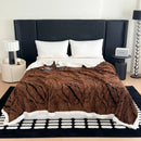 GobekUsa Leaf Jacquard Double-Layer Flannel Blanket for Sofa and Bed