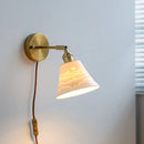 GobekUsa Ceramic Wall Sconce with Adjustable Iron Arm for Living Room Décor