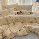 GobekUsa Cartoon Printed Cotton Bedding Set - Soft, Skin-Friendly Duvet Cover