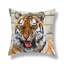 GobekUsa Brave Tiger Pattern Print Pillowcase, Super Peach Skin Cushion Cover