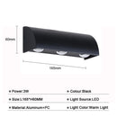GobekUsa LED Wall Lamp 3W Indoor Outdoor Waterproof Lighting Fixture for Bedroom Stairway
