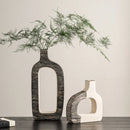 GobekUsa Geometric Stripes Ceramic Flower Vase for Home Decoration and Flower Arrangements