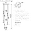 GobekUsa Diamond Crystal Ball Chandelier LED Hanging Lamp Gold Fixture