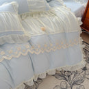 GobekUsa Lace Luxury Bed Skirt Set: Silky Solid Color Bedclothes Single Double Bedspread