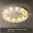 GobekUsa LED Ceiling Light Stainless Steel Glass Parlor Bedroom Fixture