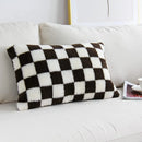 GobekUsa Houndstooth Cushion Cover 30x50cm Black and White Bow Waist Pillow Case