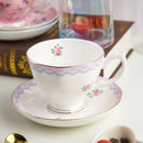 GobekUsa Bone China Flower Tea Cup Set, 180ml, Phnom Penh Afternoon Teacups for Home, Office, Hotel
