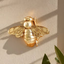 GobekUsa Golden Bee Resin Insect Statue Wall Hanger - Background Decoration