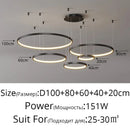 GobekUsa Acrylic LED Ring Pendant Light Modern Minimalist Art Decor Chandelier