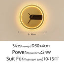 GobekUsa LED Wall Lamp with Clock for Home Indoor Lighting