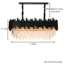 GobekUsa Crystal Chandelier: Dimmable Gold/Black Stainless Steel Hanging Lamp