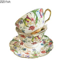 GobekUsa Brilliant Flowers Pattern Ceramic Coffee Mug Set