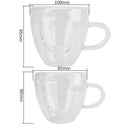 GobekUsa Heart Glass Mug Set: Double Wall Couple Cups for Tea, Coffee, Beer - Gift Drinkware