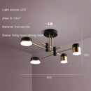 GobekUsa Black Branch LED Chandelier: Modern Nordic Design for Living Room, Bedroom, Dining Room