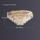 GobekUsa Gold LED Crystal Ceiling Light for Modern Living Room, Luxury Home Decor