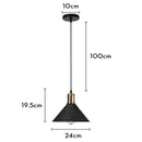 Black Wood Industrial Pendant Light