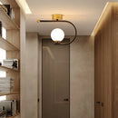 GobekUsa Gold Glass LED Ceiling Light Simple Home Decor Living Room Bedroom Fixture