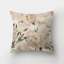GobekUsa Deer Animal Short Plush Pillowcase with Natural Leaves and Flowers