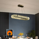 GobekUsa Golden LED Ring Chandelier for Modern Luxury Living and Dining Spaces