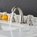 GobekUsa Gold Crystal Handle Basin Faucet, 3 Hole Widespread Bathroom Sink Tap